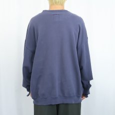 画像3: 90's RUSSELL ATHLETIC USA製 PRO COTTON "MICHIGAN" 前V プリントスウェット NAVY XXL (3)