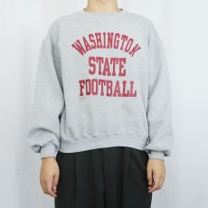 画像2: 90's〜 RUSSELL ATHLETIC USA製 "WASHINGTON STATE FOOTBALL" 前V プリントスウェット L (2)