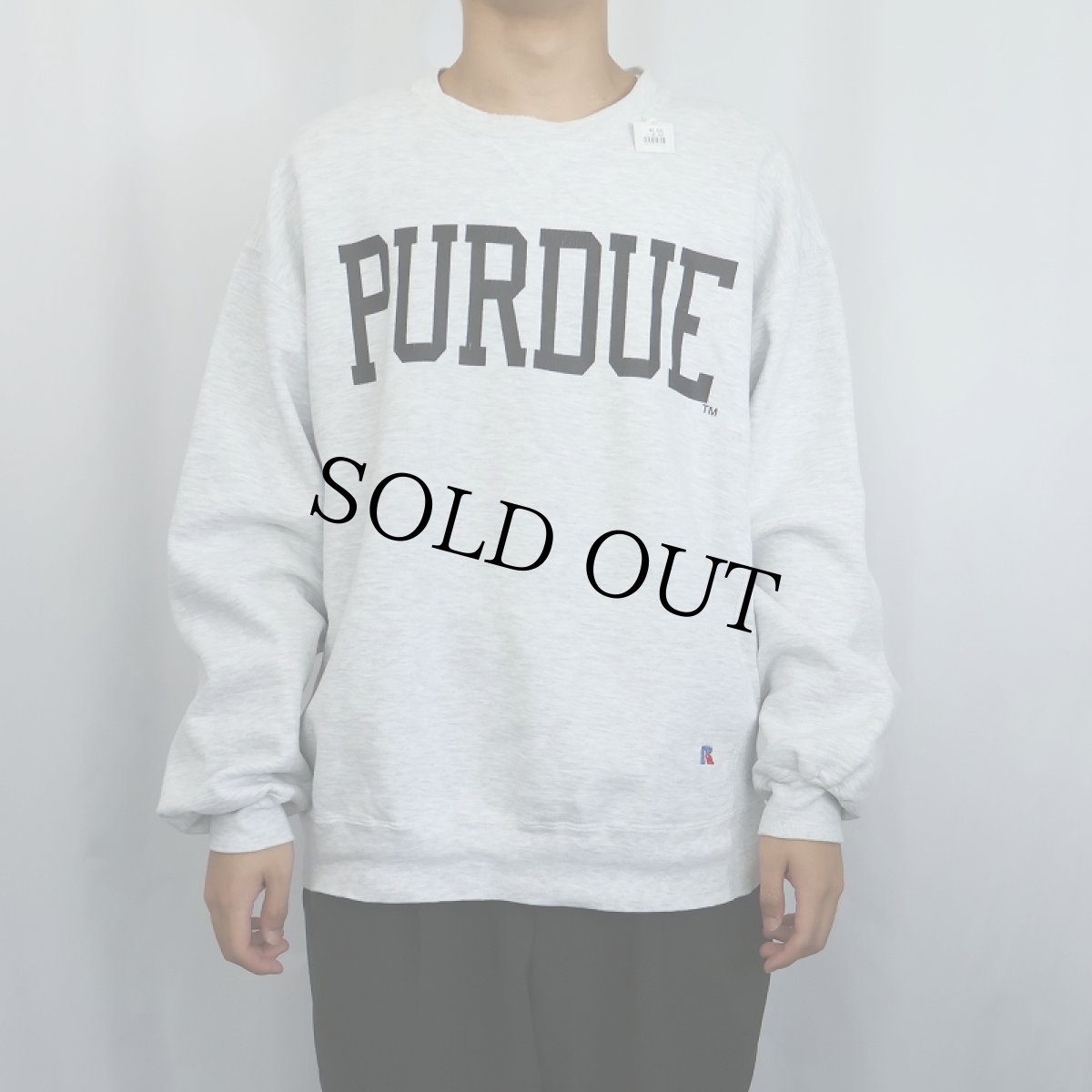画像3: 90's RUSSELL ATHLETIC USA製 PRO COTTON "PURDUE" 前V プリントスウェット XL (3)
