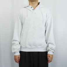 画像2: 90's〜 RUSSELL ATHLETIC USA製 "HIGH COTTON" ヘンリーネック スウェットフーディ L (2)