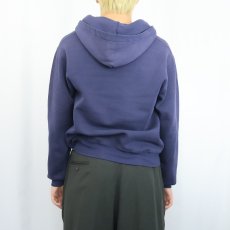 画像3: 90's〜 RUSSELL ATHLETIC USA製 ヘンリーネック スウェットフーディ NAVY M (3)