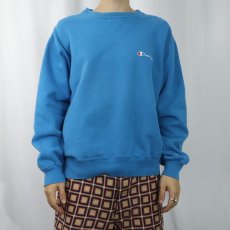 画像2: 90's Champion 青刺繍タグ 中期 USA製 前V ロゴ刺繍スウェット XL (2)