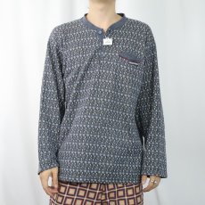 画像2: CONQUISTA ITALY製 総柄 ヘンリーネックニットセーター SIZE5 (2)