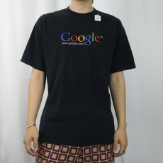 画像2: Google コンピューター企業 ロゴプリントTシャツ BLACK M (2)