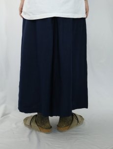 画像3: 80's Betty Barclay リネンワイドパンツ NAVY W28 (3)