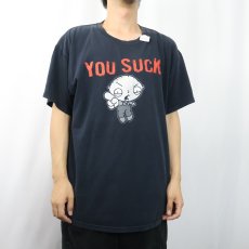 画像2: Family Guy "You Suck" アニメキャラクタープリントTシャツ BLACK (2)