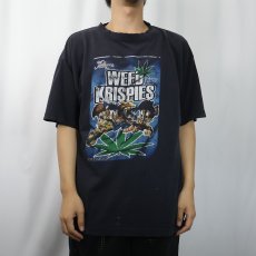 画像2: 2000's "WEED KRISPIES" パロディ ガンジャプリントTシャツ BLACK (2)