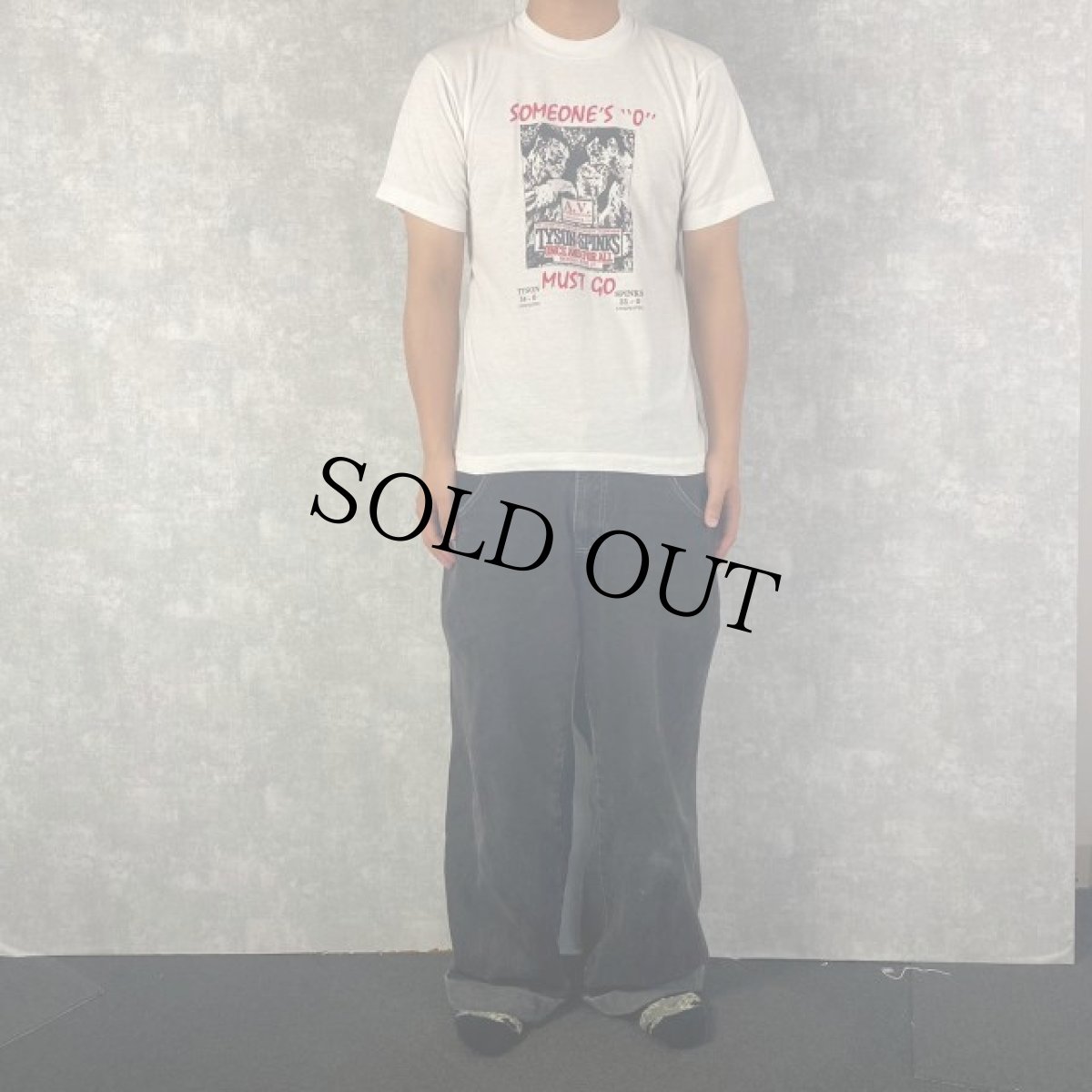 画像2: 90's USA製 TYSON VS SPINKS ボクシングプリントTシャツ M (2)