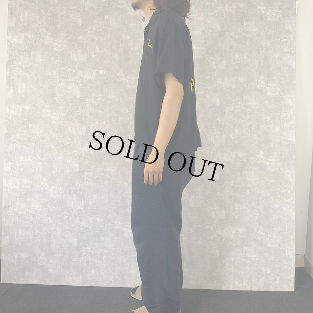 画像3: 60's King Louie USA製 チェーン刺繍 レーヨン ボーリングシャツ L (3)