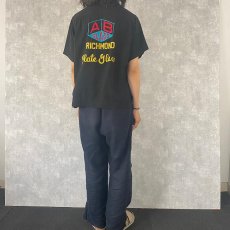 画像4: 60's King Louie USA製 チェーン刺繍 レーヨン ボーリングシャツ L (4)