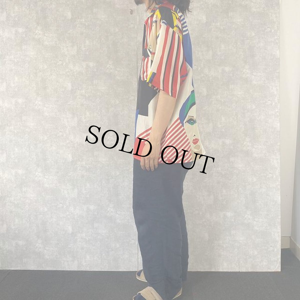 画像3: 90's MUSEO アート柄 オープンカラーシルクシャツ M (3)