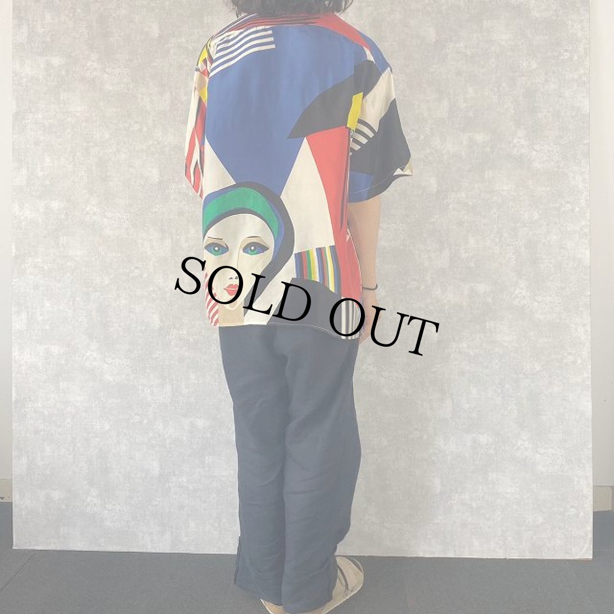 画像4: 90's MUSEO アート柄 オープンカラーシルクシャツ M (4)