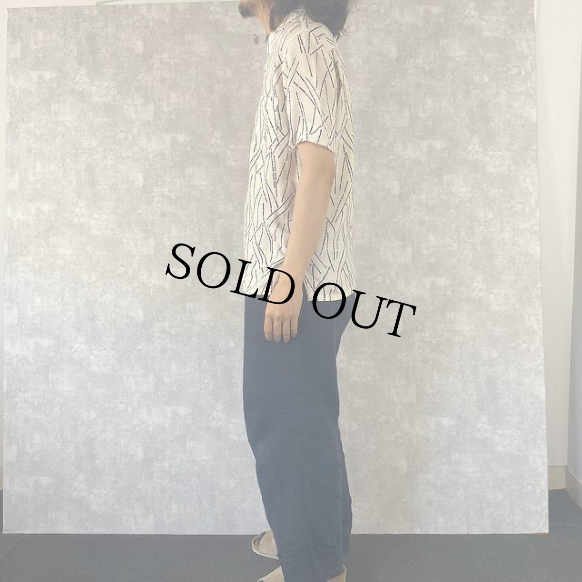 画像3: 60's 和柄 リネンオープンカラーシャツ (3)