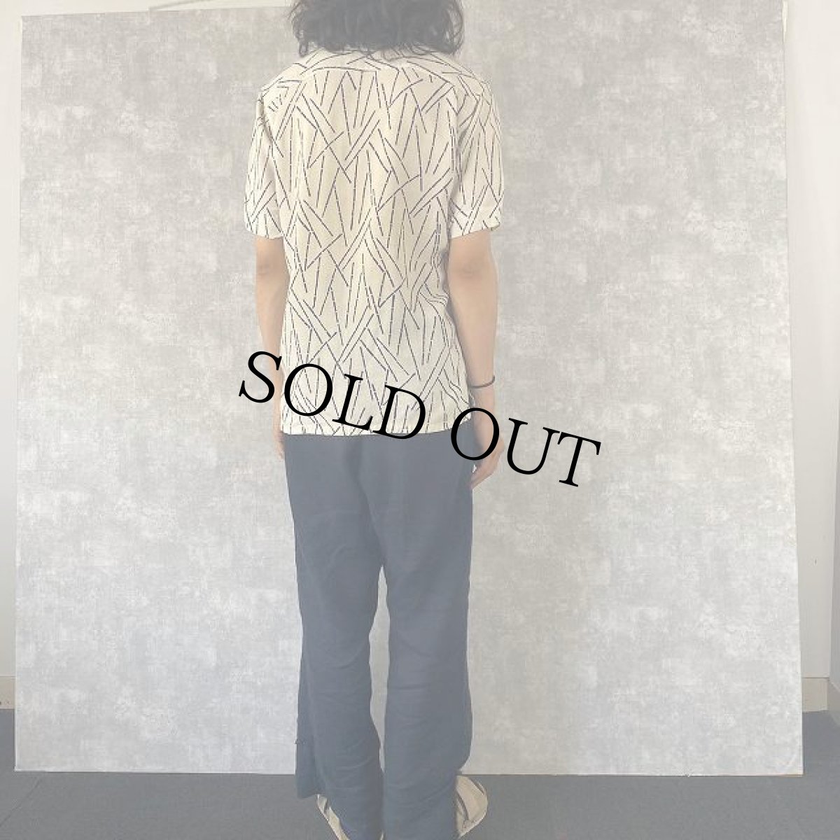 画像4: 60's 和柄 リネンオープンカラーシャツ (4)