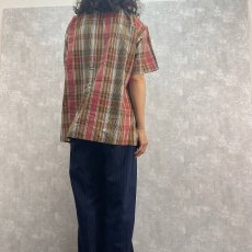 画像4: POLO Ralph Lauren "EMERITY" インディアンマドラスチェック柄 オープンカラーシャツ XL (4)