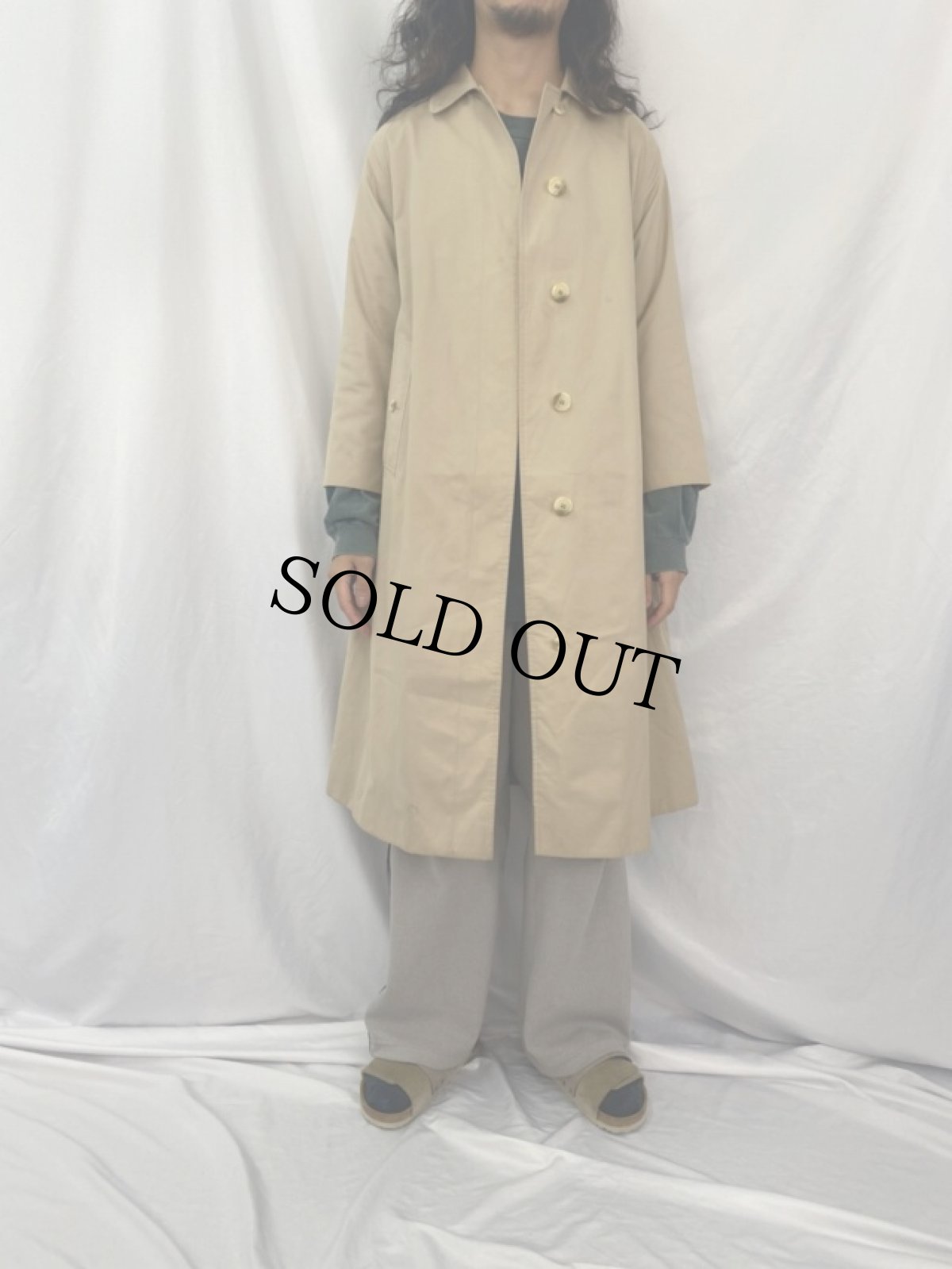 画像2: 80〜90's Burberrys ENGLAND製 一枚袖 ステンカラーコート (2)