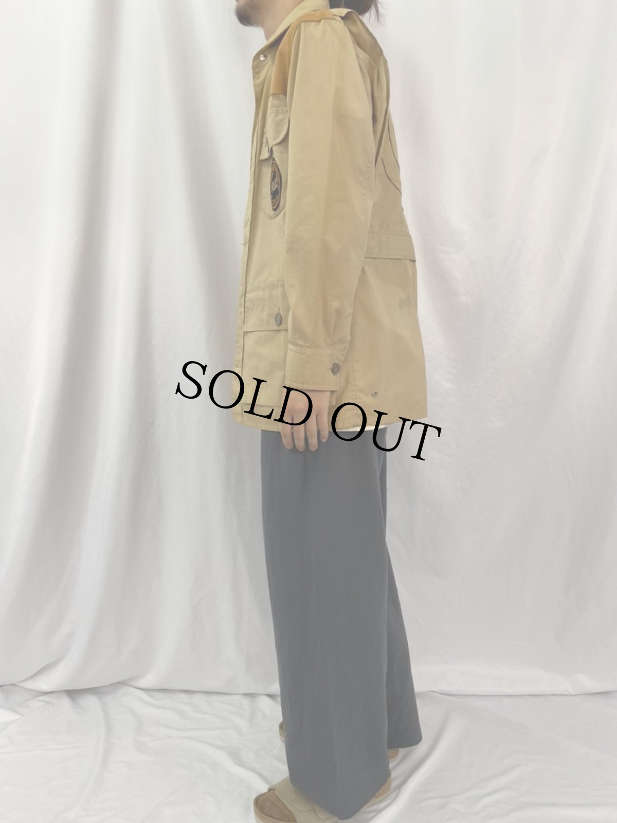 画像3: 60〜70's 10-X USA製 チェーン刺繍×ワッペン付き ハンティングジャケット (3)