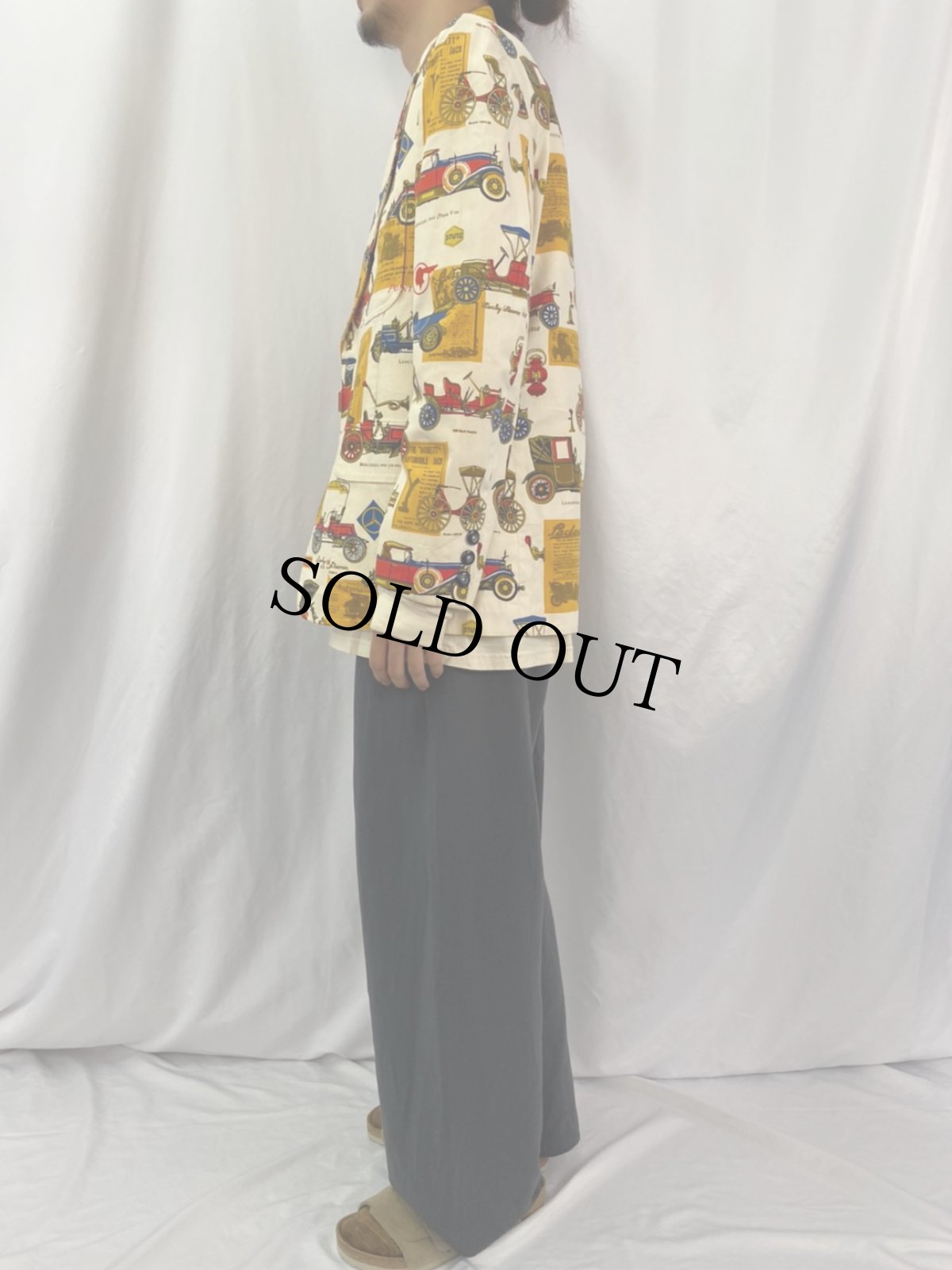 画像3: 70's クラシックカープリント テーラードジャケット (3)