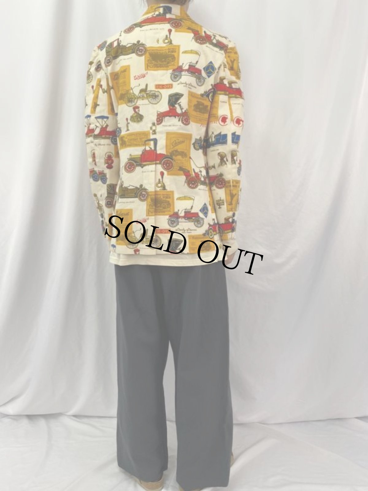 画像4: 70's クラシックカープリント テーラードジャケット (4)