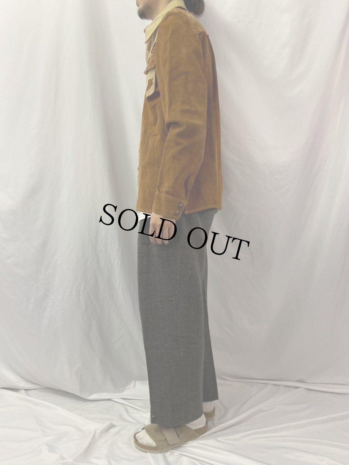 画像3: 70's STOREBRAND ヌバックウエスタンシャツ (3)