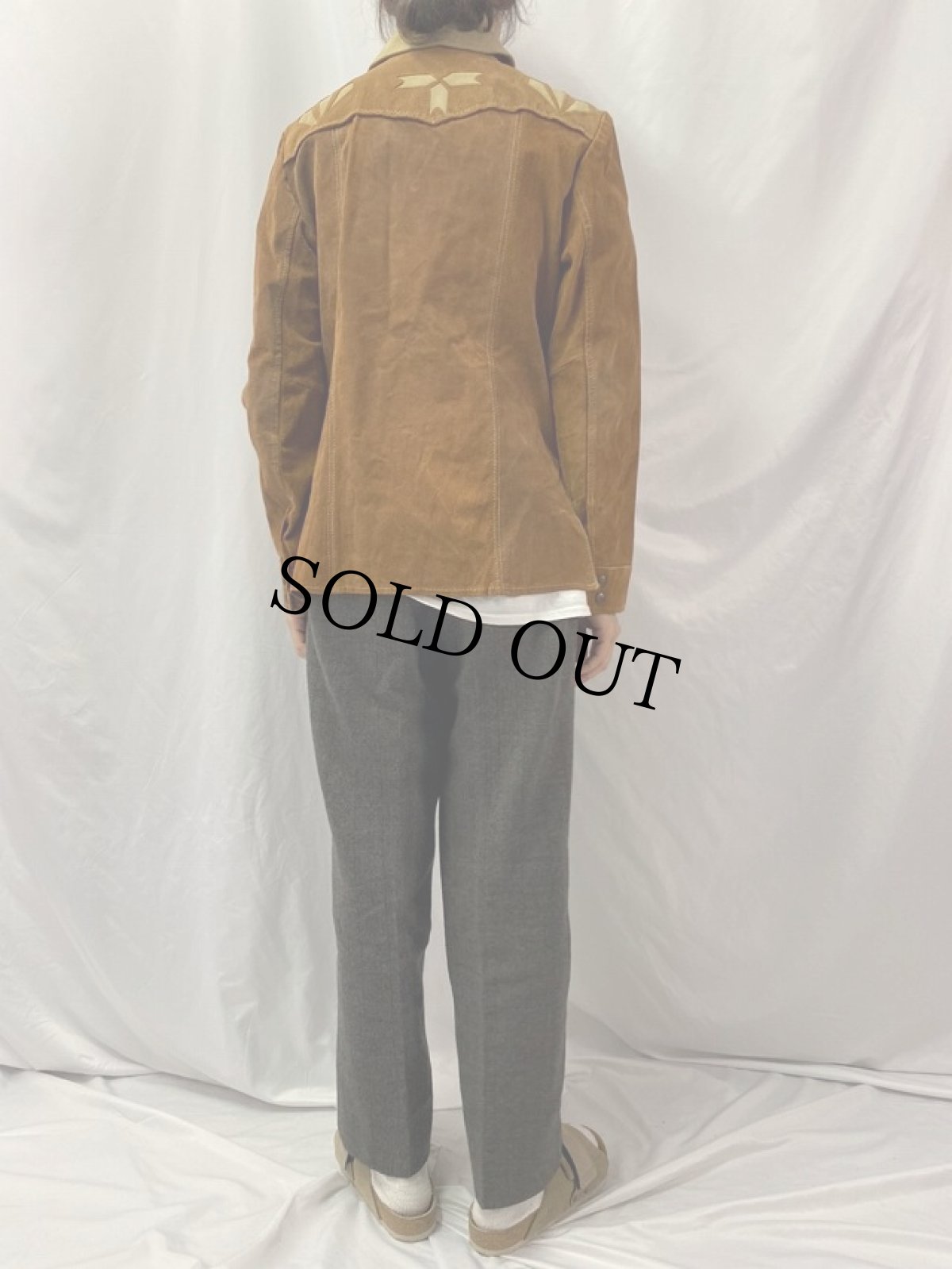 画像4: 70's STOREBRAND ヌバックウエスタンシャツ (4)