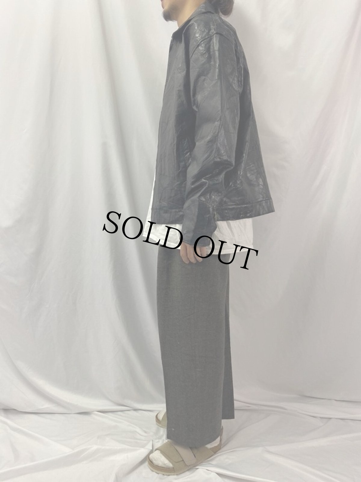 画像3: レザーパッチワークジャケット L (3)