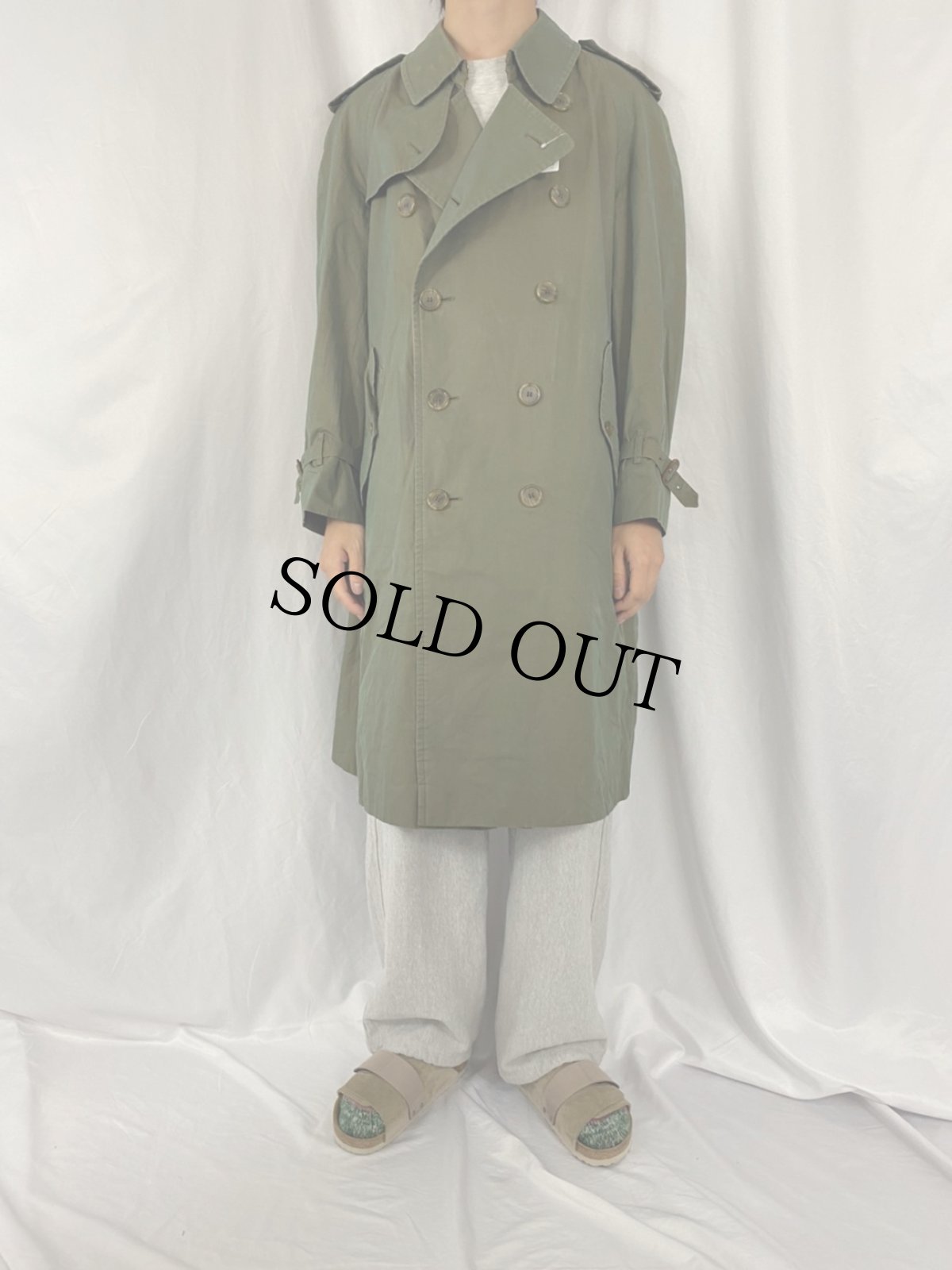 画像2: 80~90's Burberrys ENGLAND製 玉虫色 トレンチコート (2)