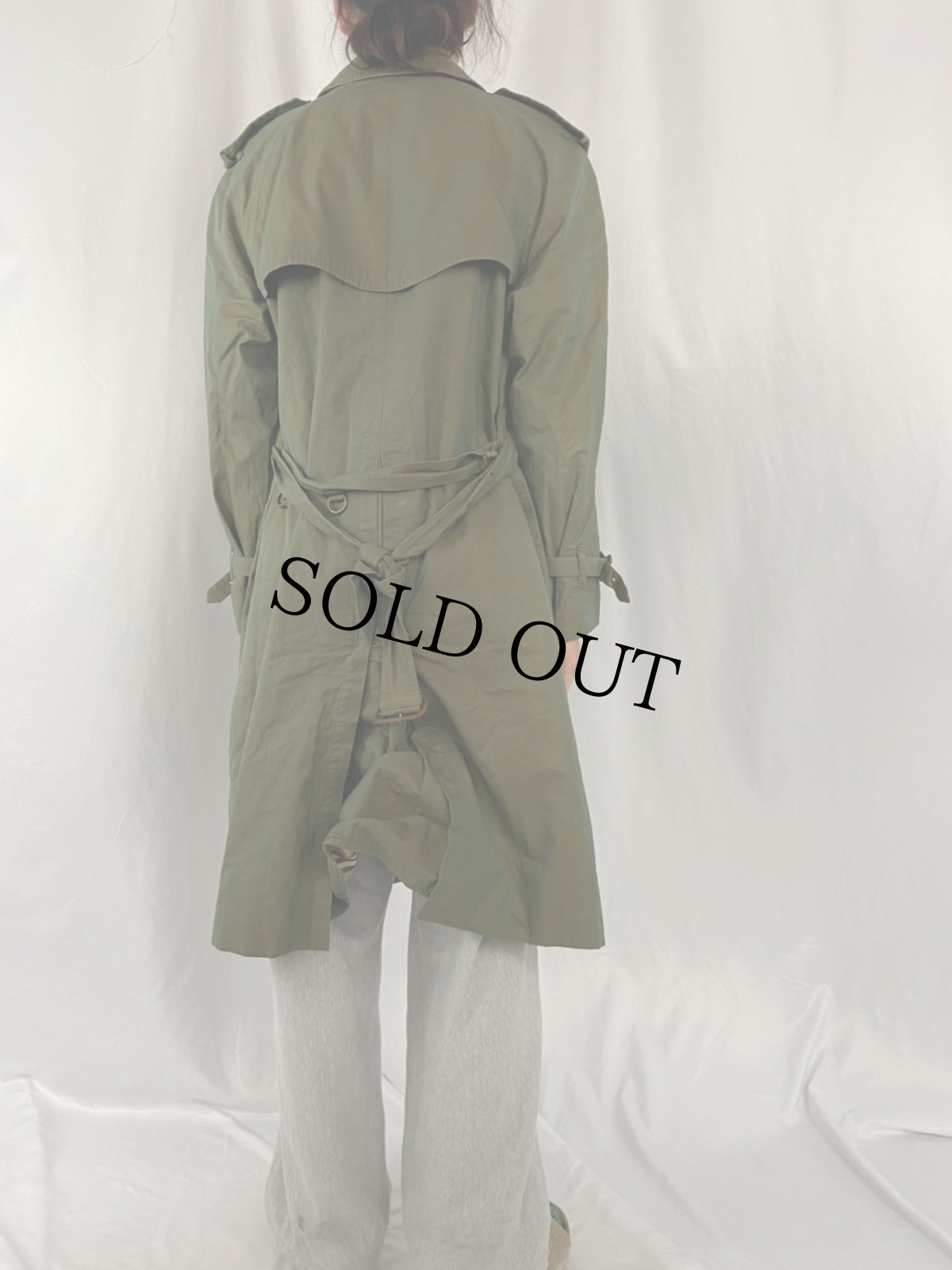 画像4: 80~90's Burberrys ENGLAND製 玉虫色 トレンチコート (4)