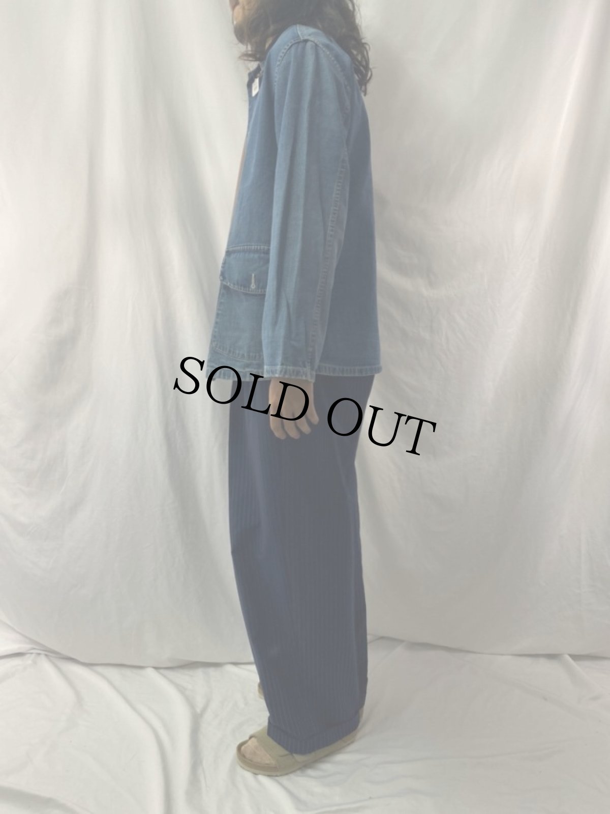 画像3: 40's U.S.ARMY M-41 メタルボタン デニムカバーオール (3)