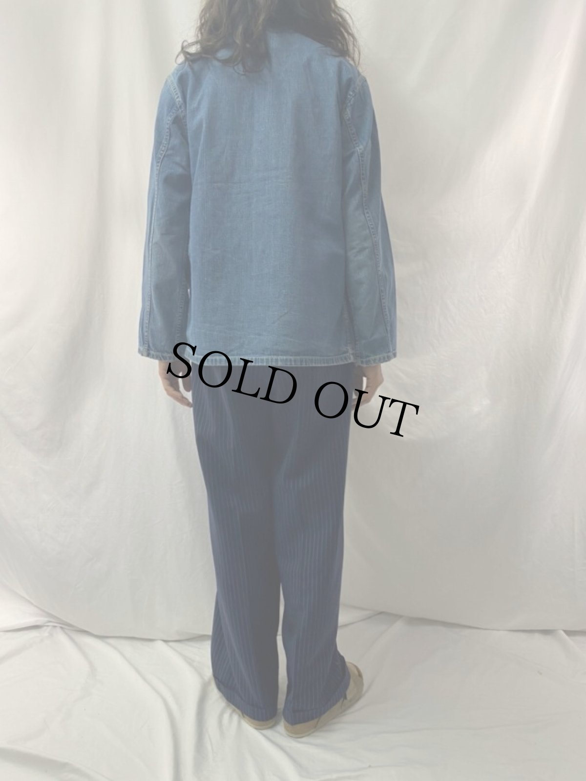 画像4: 40's U.S.ARMY M-41 メタルボタン デニムカバーオール (4)