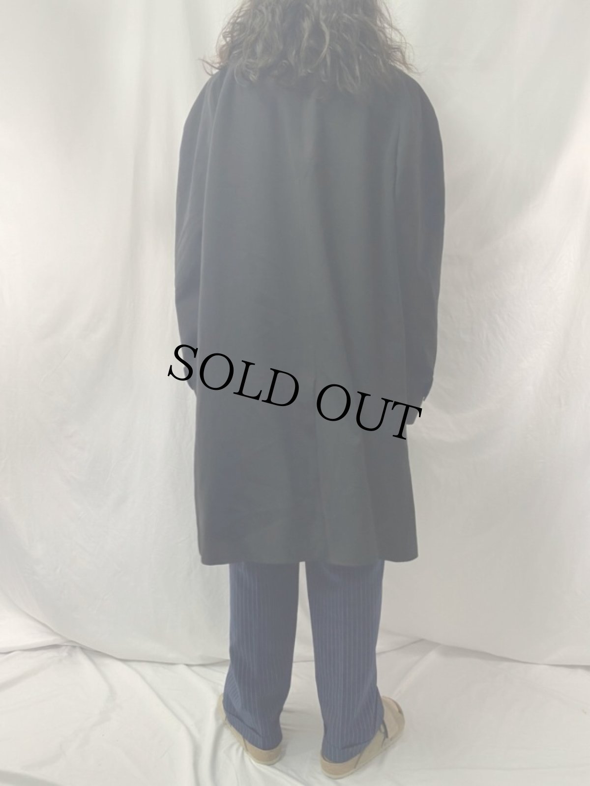 画像4: 80's Burberrys ENGLAND製 "BRELLA" ウールギャバ ステンカラーコート BLACK (4)