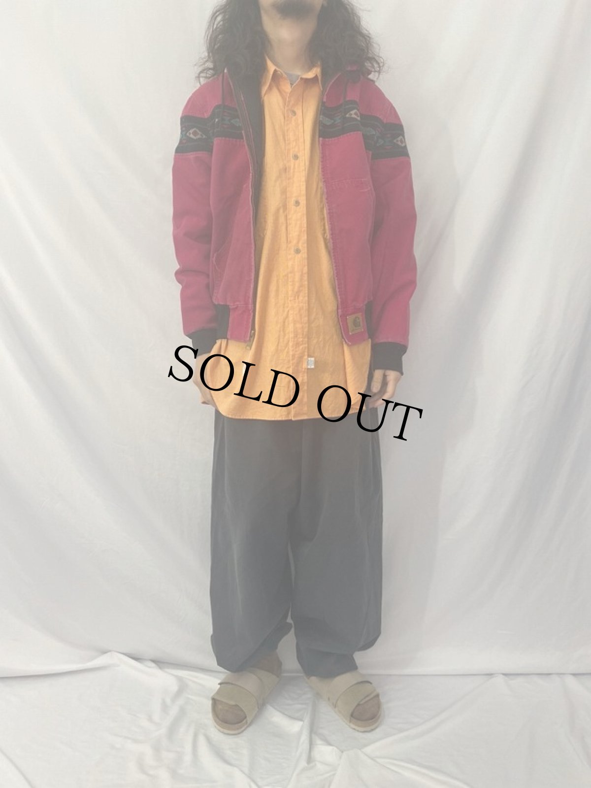 画像2: Carhartt ネイティブ柄 ダックアクティブパーカー (2)