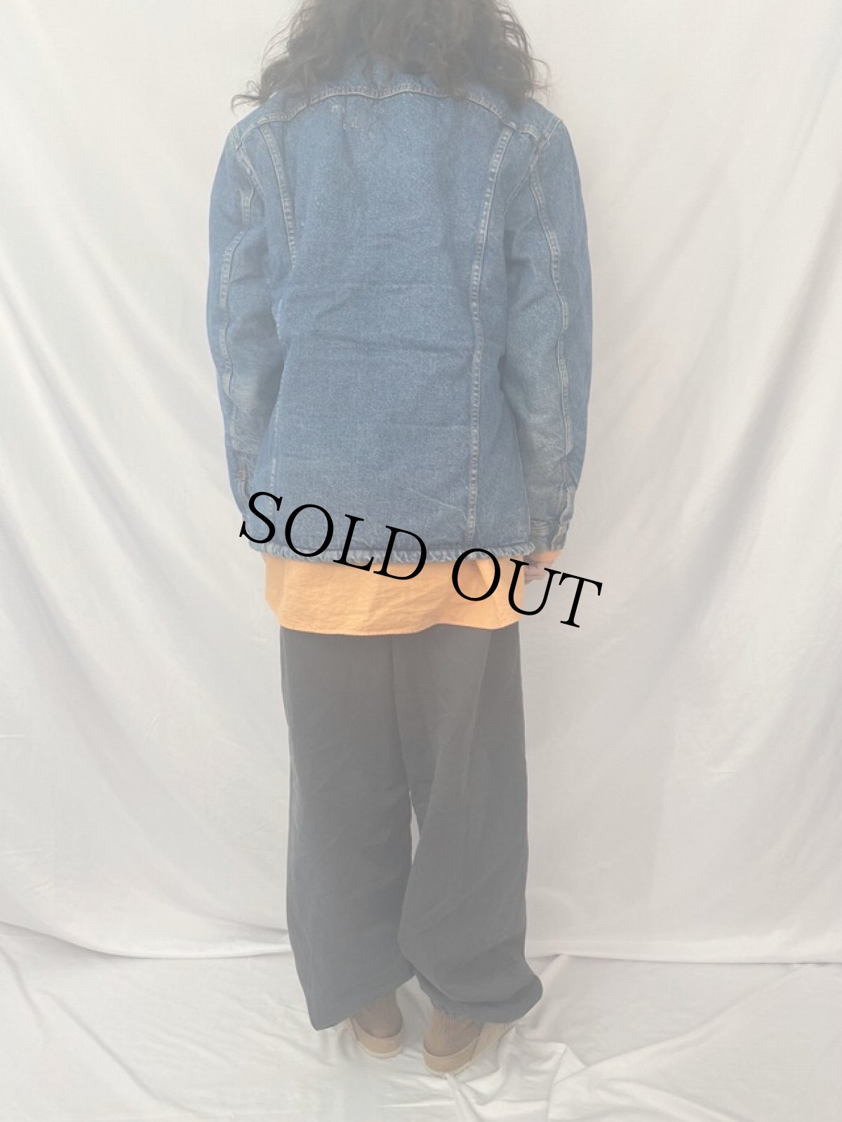 画像4: 80's Levi's 71605 USA製 デニムボアジャケット 46R (4)