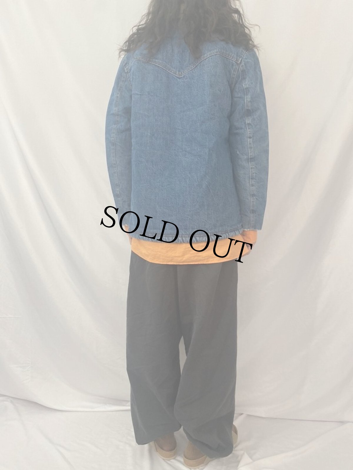 画像4: 80's Levi's USA製 ショールカラー デニムボアジャケット M (4)