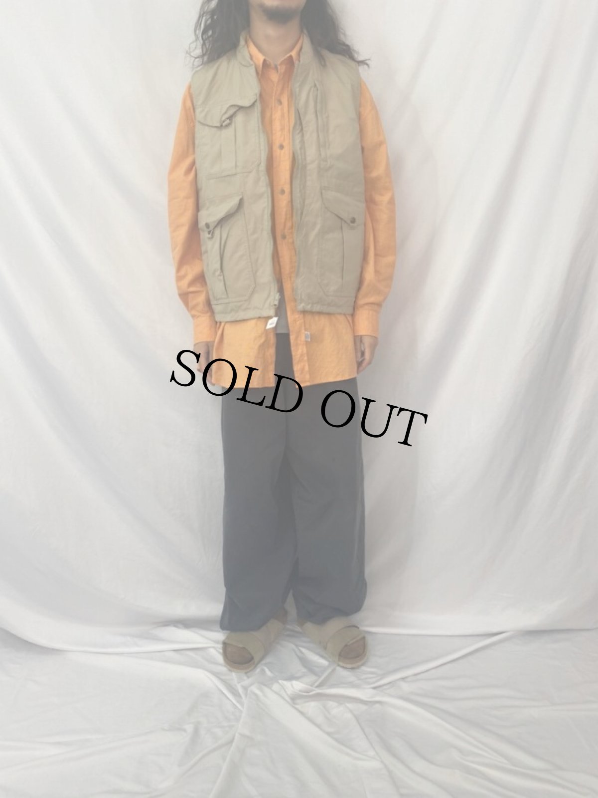 画像2: 2000's FILSON USA製 コットンポプリン ハンティングベスト L (2)