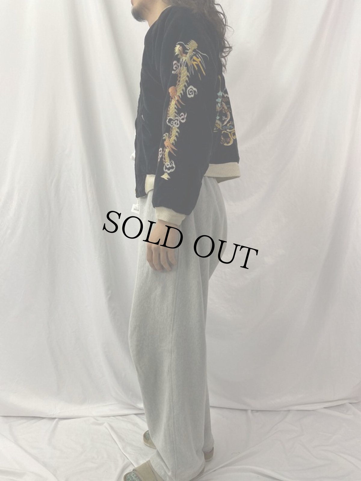 画像6: 50's 日米国連×JAPAN MAP×舞子 別珍×サテン スカジャン (6)