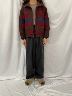 画像2: 80's PENDLETON USA製 "High Grade Western Wear" ネイティブ柄 ウールブランケットジャケット M (2)