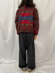 画像4: 80's PENDLETON USA製 "High Grade Western Wear" ネイティブ柄 ウールブランケットジャケット M (4)