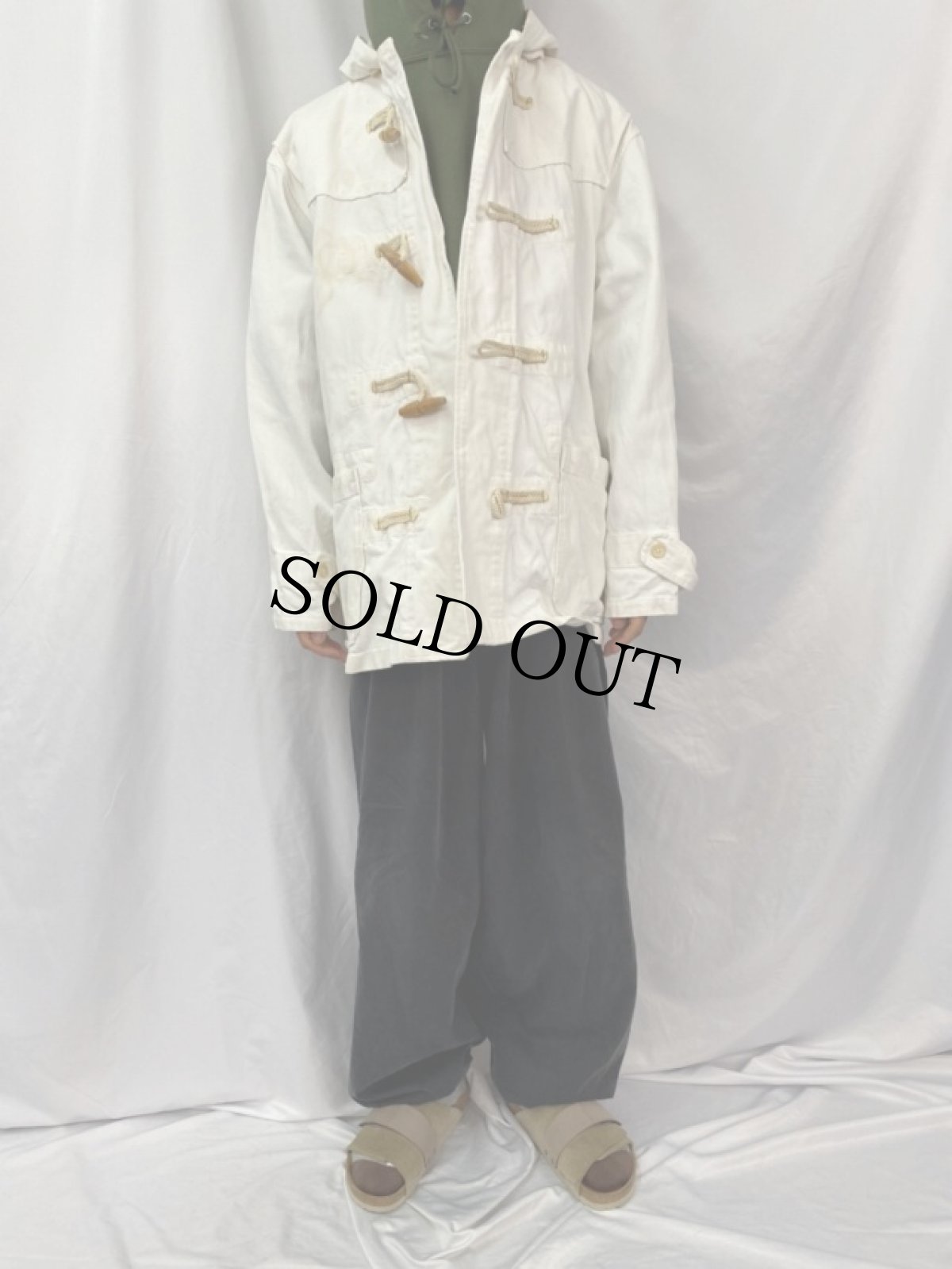 画像2: 90's POLO Ralph Lauren USA製 コットンツイル ダッフルコート XL (2)