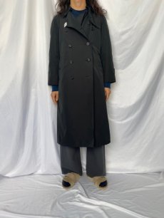 画像5: 【SALE】 90's Burberrys ENGLAND製 ポリエステル×シルク トレンチコート BLACK (5)