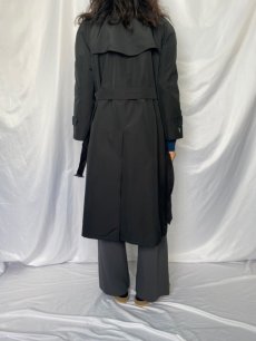 画像7: 【SALE】 90's Burberrys ENGLAND製 ポリエステル×シルク トレンチコート BLACK (7)