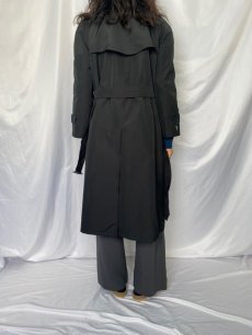 画像7: 【SALE】 90's Burberrys ENGLAND製 ポリエステル×シルク トレンチコート BLACK (7)