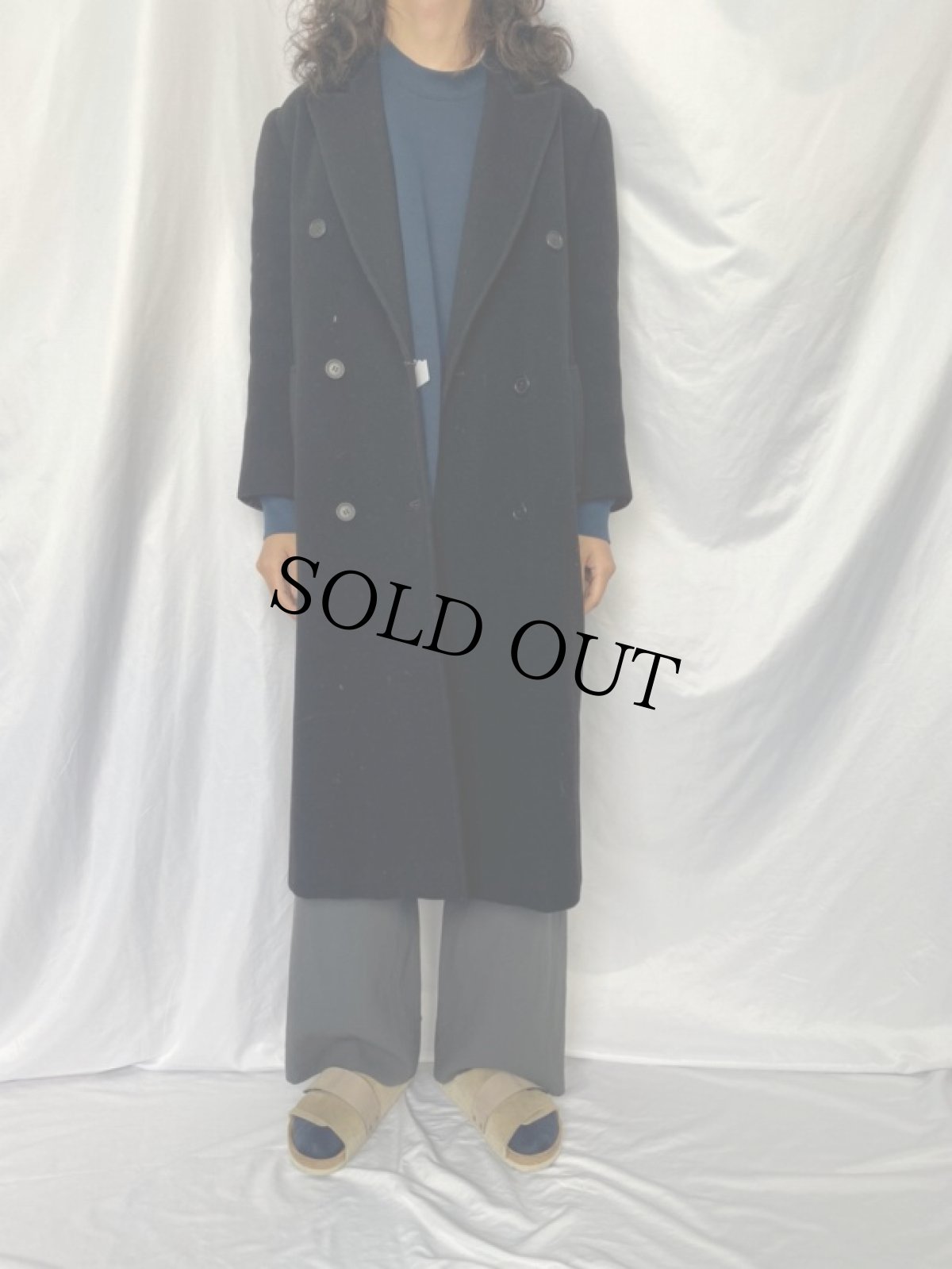 画像2: 80's Christian Dior USA製 メルトン ダブルブレストチェスターコート (2)