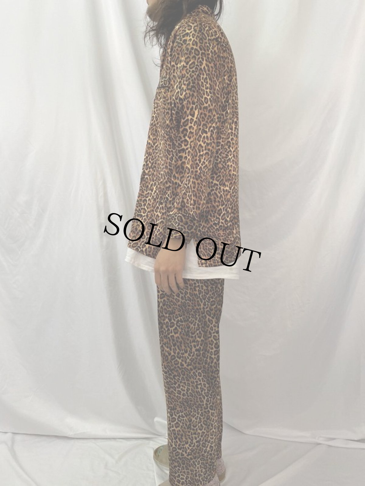 画像5: 90's〜 レオパード柄 パジャマシャツ/イージーパンツ SETUP S (5)