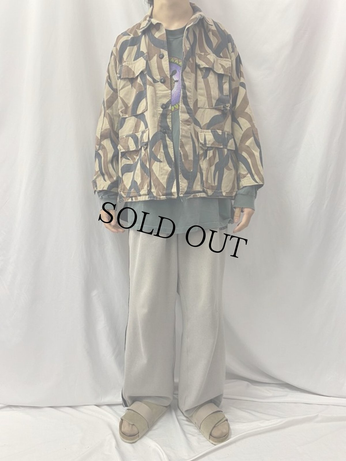 画像2: 80〜90's ASAT USA製 トライバルカモ ファティーグジャケット SMALL-REGULAR (2)