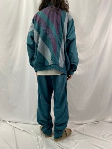 画像6: 90's adidas 銀タグ ロゴ刺繍 ジップジャージ/パンツ L (6)