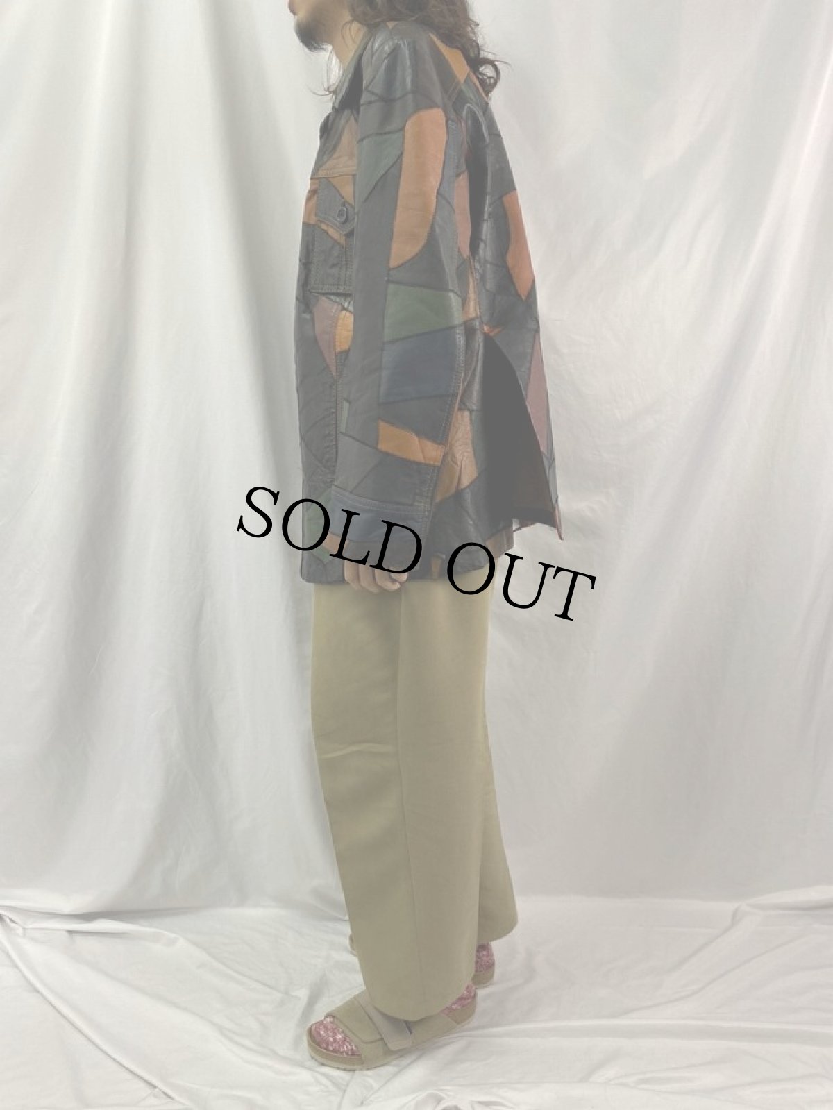 画像3: 70's Condor INTERNATIONAL クレイジーパターン レザージャケット XL (3)