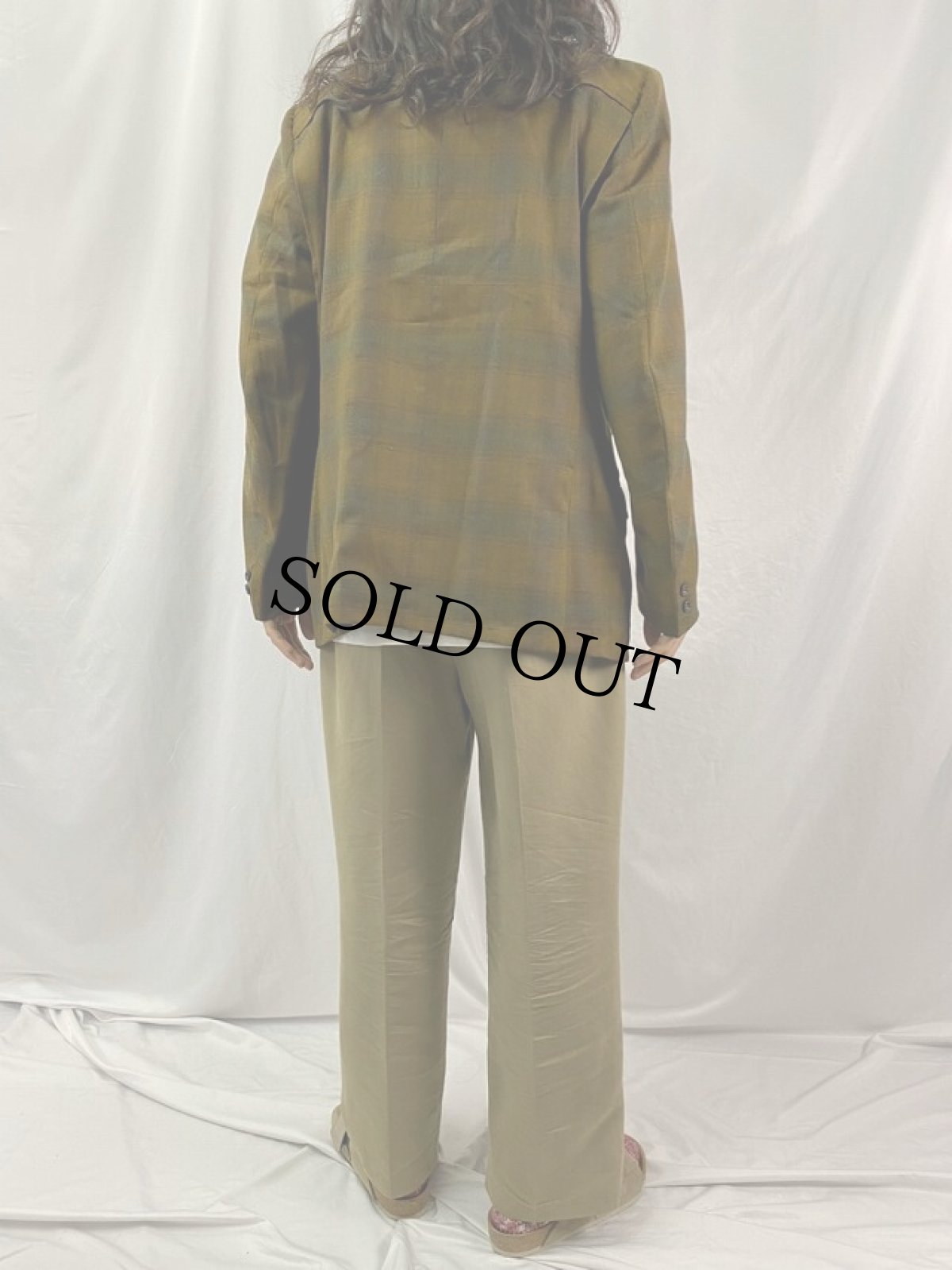 画像4: 60〜70's ALLEN MFG オンブレーチェック柄 ウエスタンデザイン ウールジャケット 42 (4)