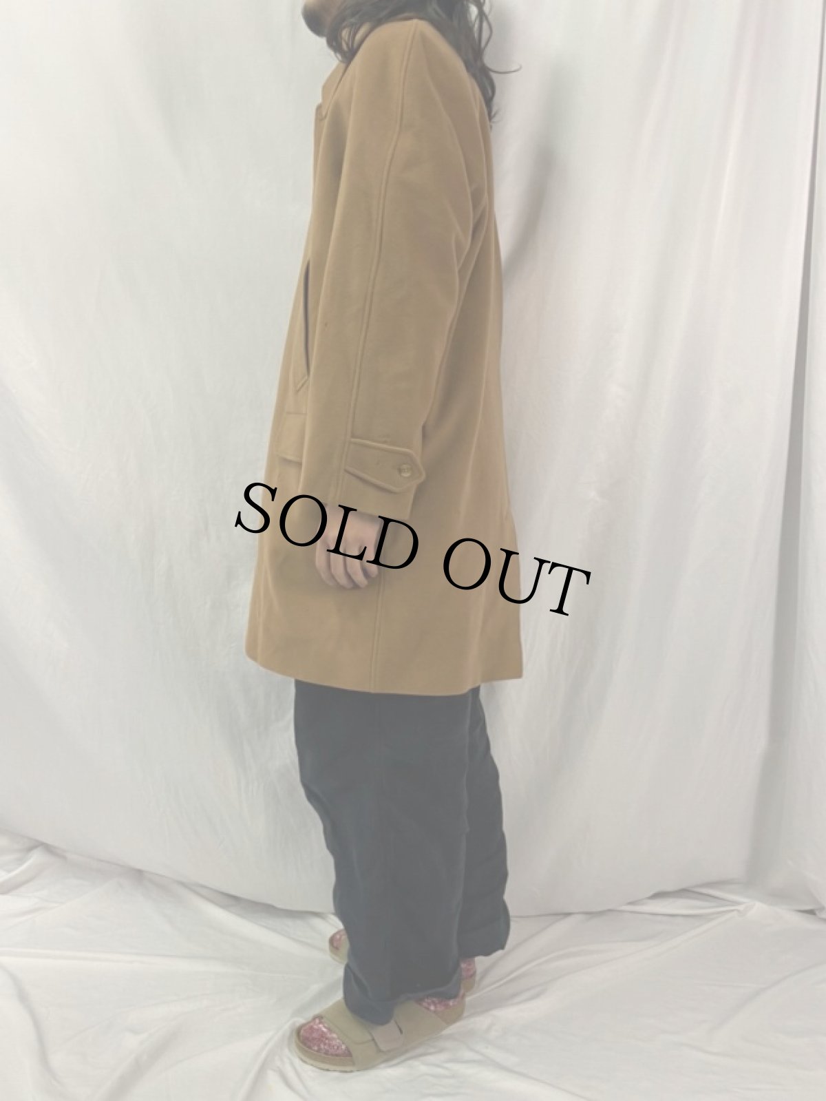 画像3: 90's Burberrys ENGLAND製 カシミア混 ウールメルトンステンカラーコート (3)