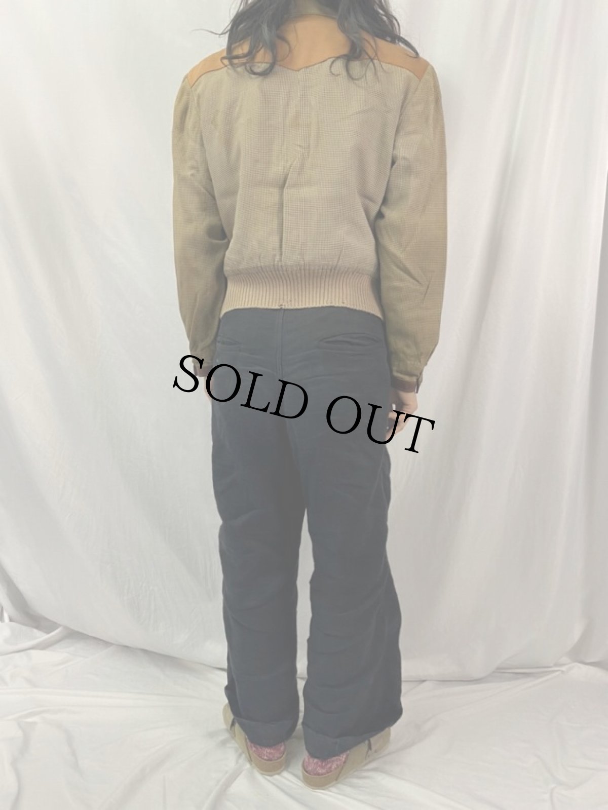 画像4: 50's 千鳥格子柄 2トーン レーヨンギャバジンジャケット (4)